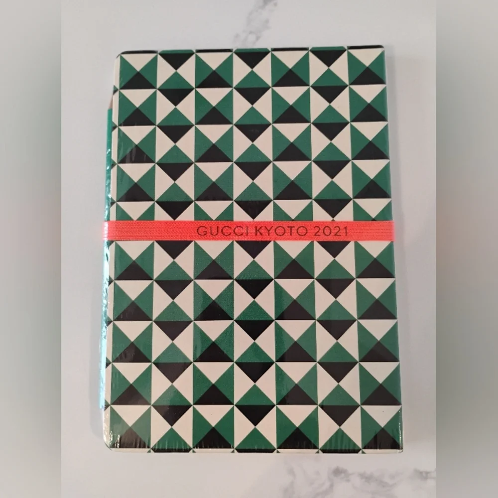 NEW Gucci Notebook w/Pencil Geometric Patterned - Green, Black, & White - Picture 2 of 5